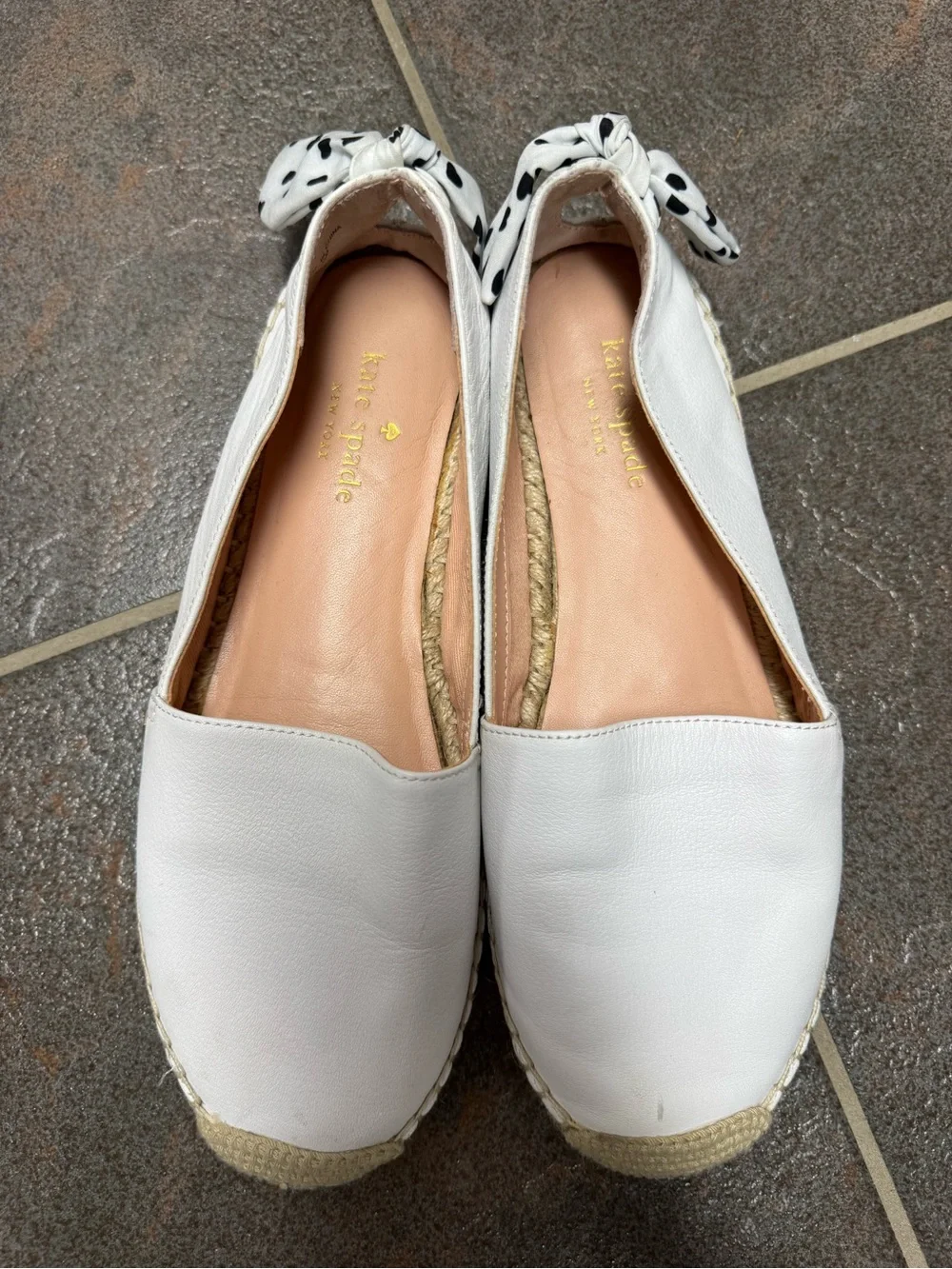 Kate Spade New York Womens Tie Back Grayson Slip On Espadrille Shoes White 7.5